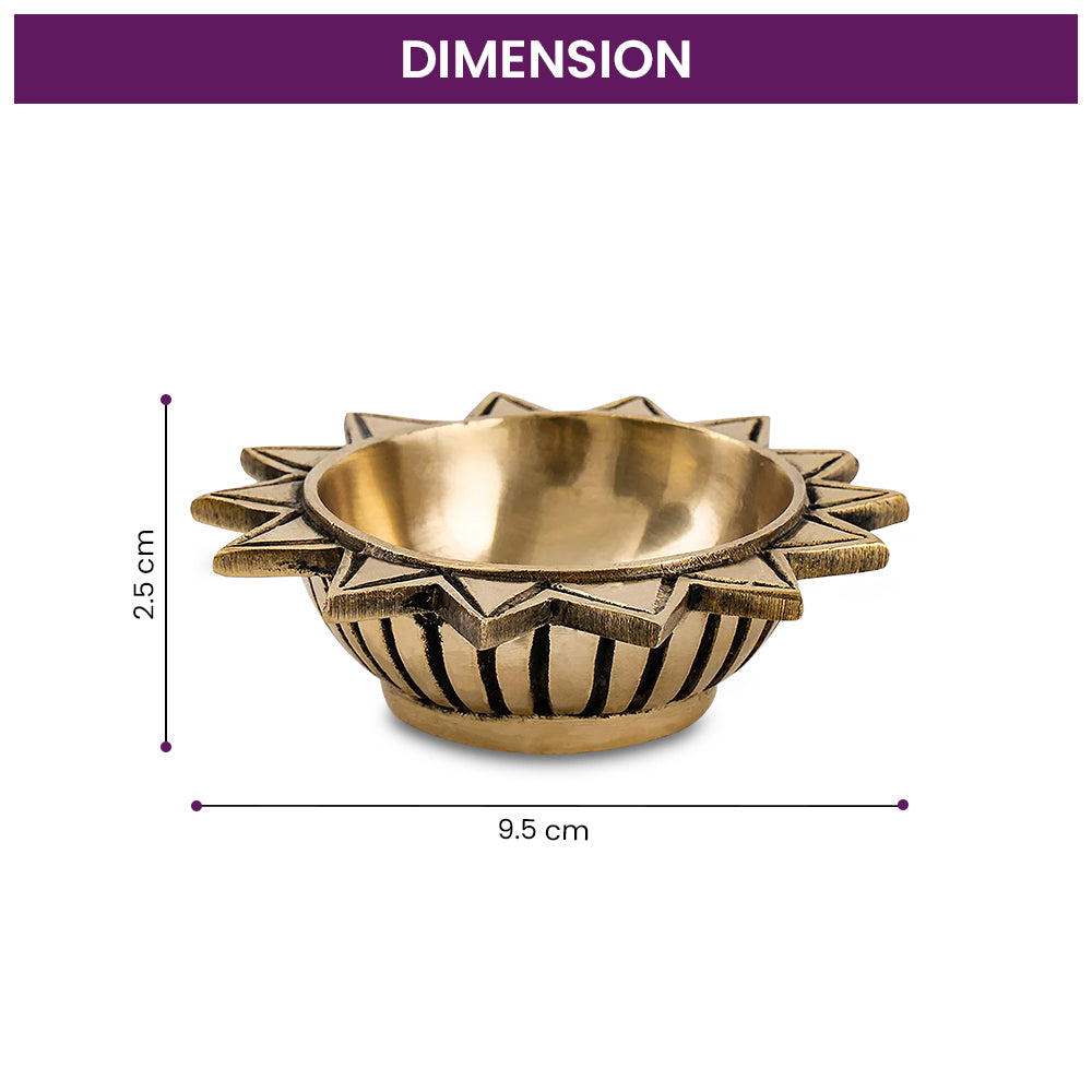 Brass Tapas Diya With Decorative Base (Single piece )