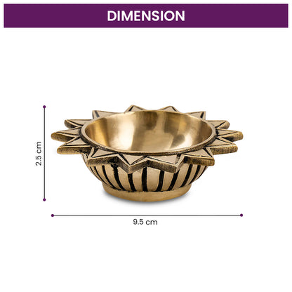 Brass Tapas Diya With Decorative Base (Single piece )