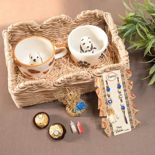 Meow and woof rakhi hamper