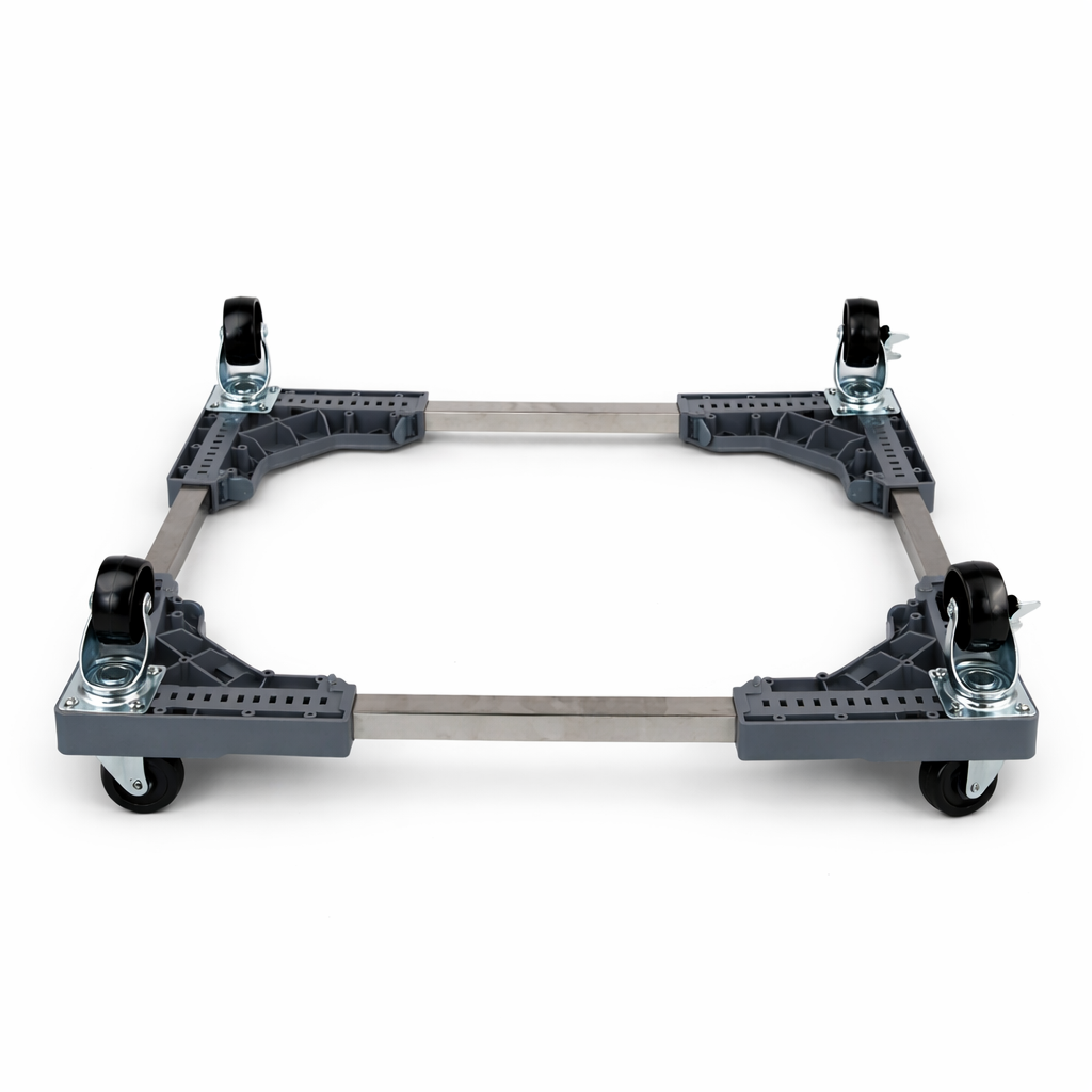 Universal Adjustable Appliance Stand – Heavy-Duty Base with 8 Lockable Wheels & 4 Legs, Load Capacity 120 kg (GRAY) (Size- 4 feet)
