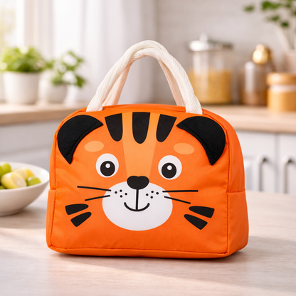 DecorTwist® Kids Insulated Lunch Bag | Cute Cartoon Lunch Bag for School | Reusable Thermal Tiffin Bag for Boys & Girls