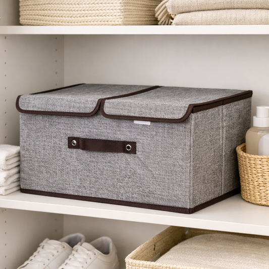 Wardrobe Closet Storage Box with Lid | Storage Baskets with Lid | Clothes Organizer Box | Cloth Storage Box