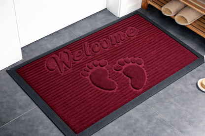 maroon welcome mat