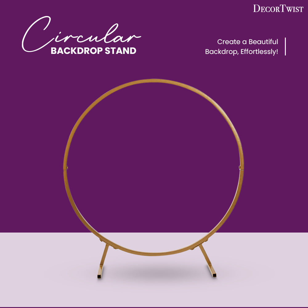 Circular Backdrop Stand for Christmas, Wedding, Ring ceremony, Birthday, Baby Shower, Diwali, Ganpati , Janmashtami, Laxmi Pooja