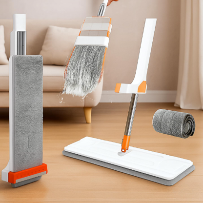 18-Inch Telescopic Floor Cleaning | Heavy-Duty Extendable Rod | Cotton Mop Head for Home, Office & Hospitals (Slider Squeeze Mop)