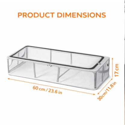 Large Under Bed Storage Box | Heavy-Duty Foldable Organizer with Thick PVC Transparent Cover | Dustproof Storage for Clothes, Shoes, Quilts & Blankets | Home Organizer (Pack of 2)