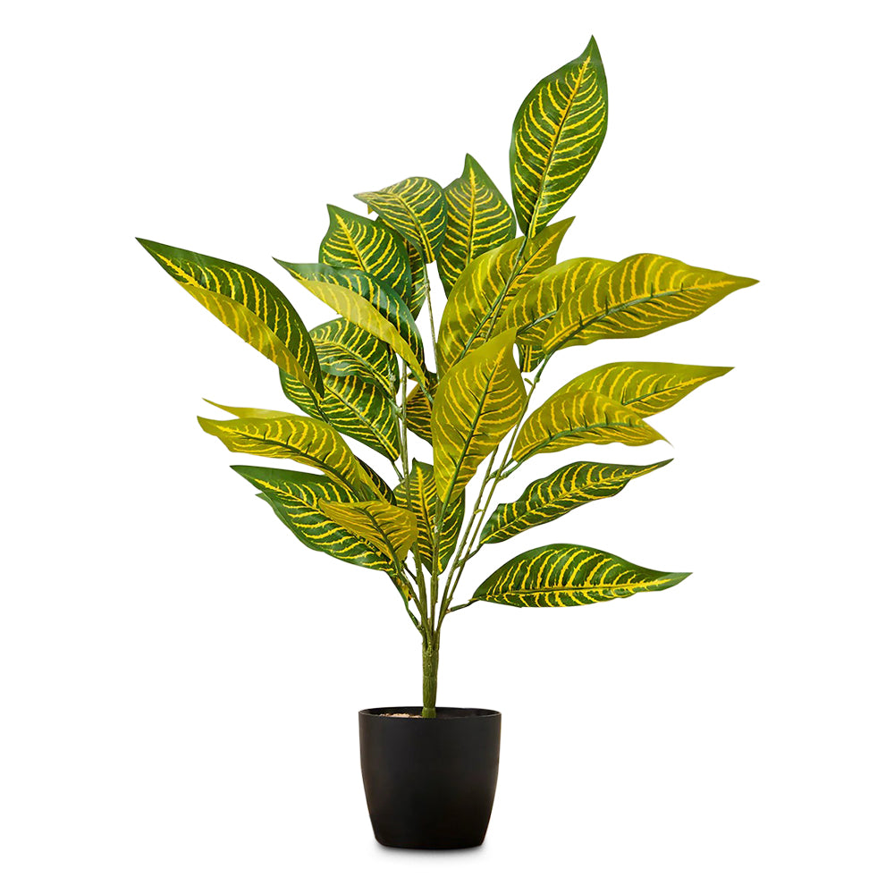 Artificial Croton Plant for Home and Office Decor Gifting Natural Looking Indoor and Outdoor Plant Garden Interior Balcony Decoration (With Pot)