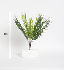 Artificial Areca Palm Plants/Tree for Home Decor/Living Room/Office Small/Medium Size 50 cm (Without Pot, Green, Pack of 3)