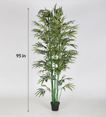 Beautiful Artificial Bamboo Plant in a Black Pot for Interior Decor/Home Decor/Office Decor (240 cm Tall, Green)