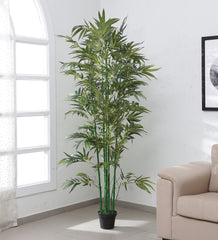 Beautiful Artificial Bamboo Plant in a Black Pot for Interior Decor/Home Decor/Office Decor (240 cm Tall, Green)