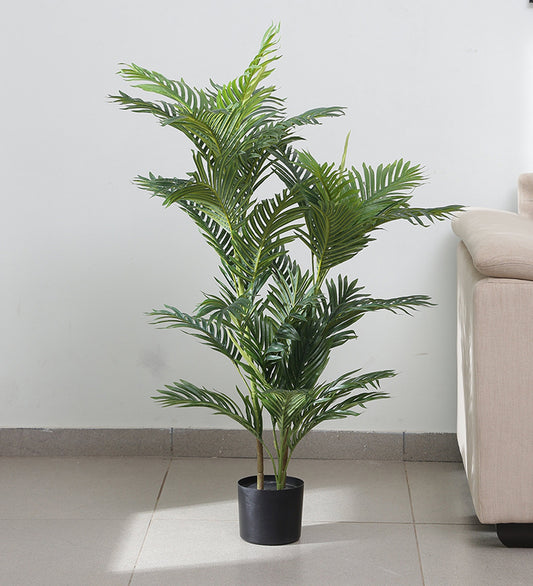 Artificial Golden Areca Palm Plants | Tree for Home Decoration | Living Room | Office Big/Medium Size with Pot (120 cm Tall, Green)