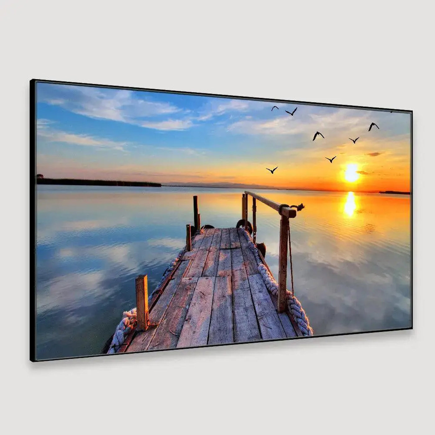 Beach ocean sunset scenery canvas wall painting with Floating Frame