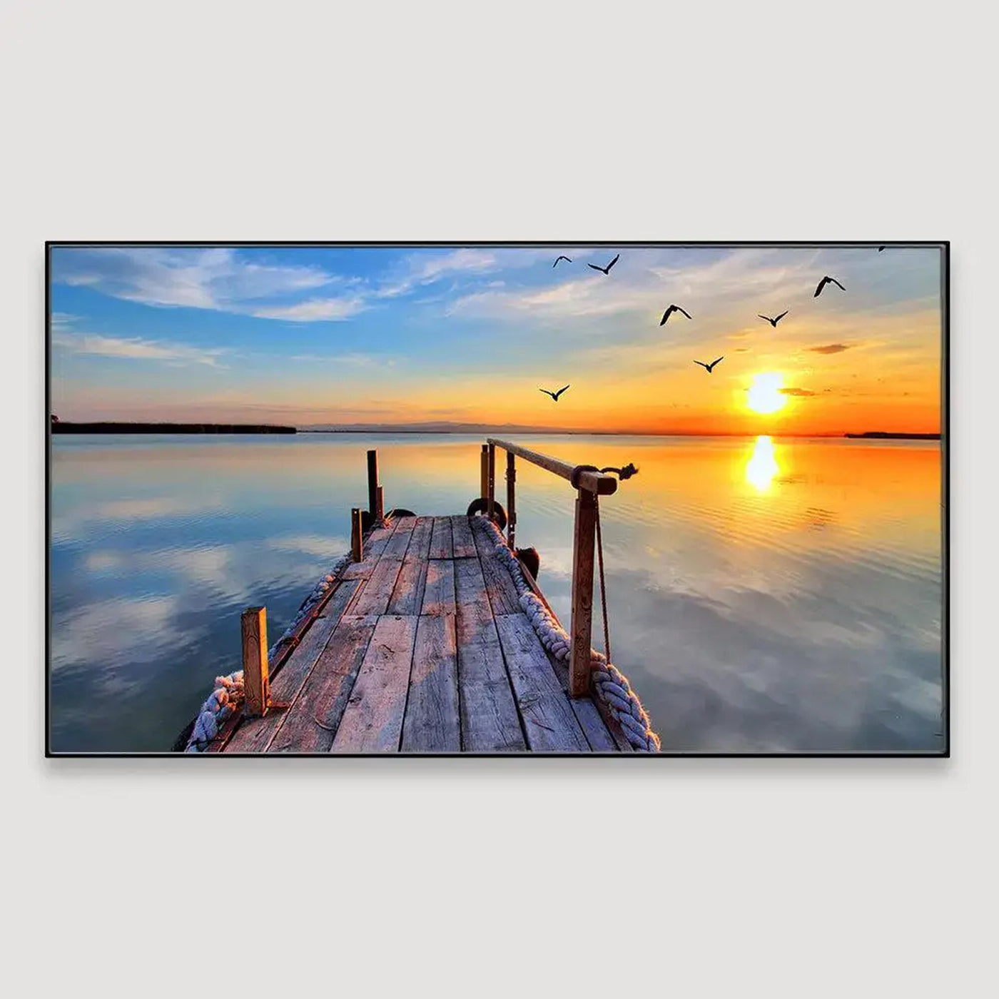 Beach ocean sunset scenery canvas wall painting with Floating Frame
