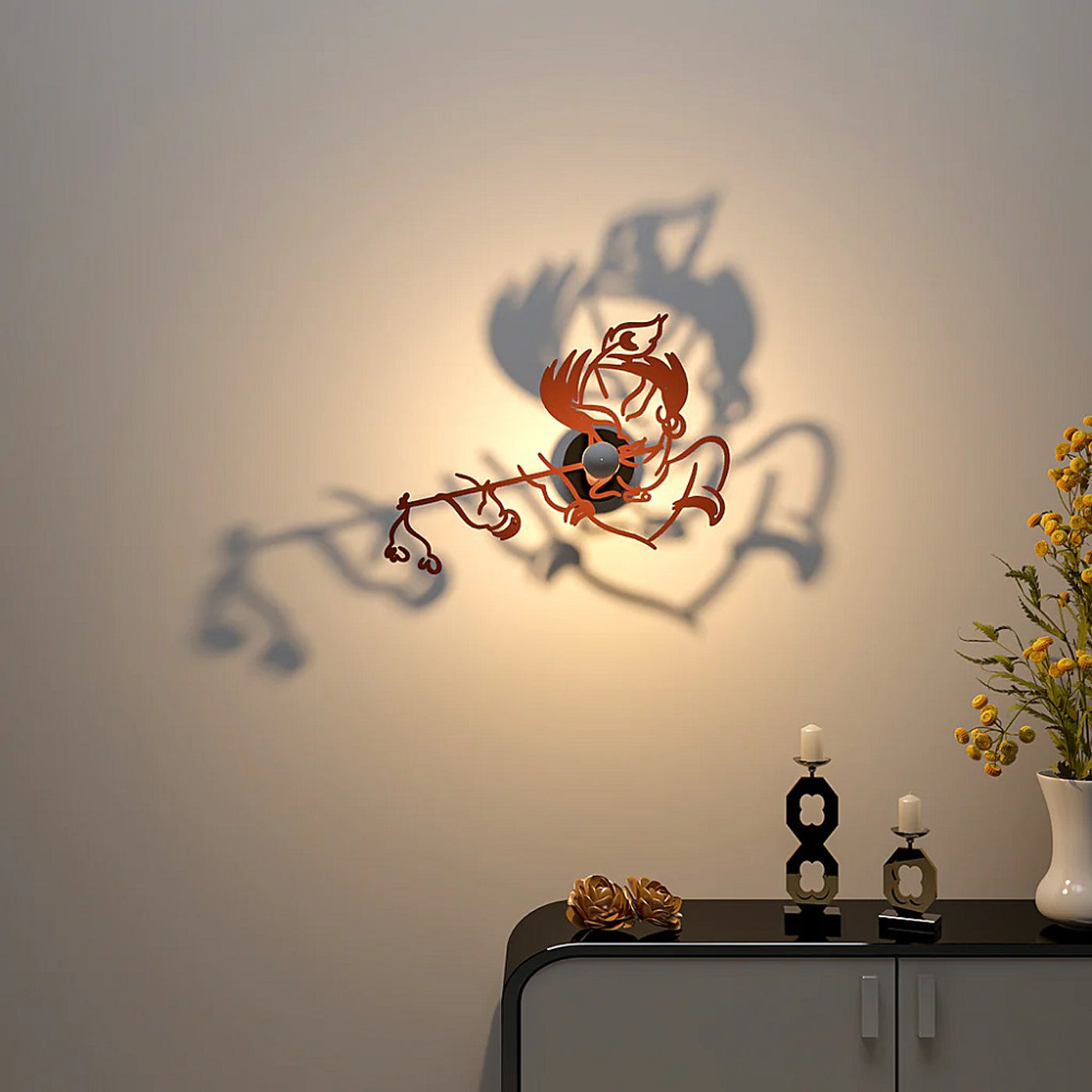 Murli Krishna Shadow lamp for Home / Office wall decor