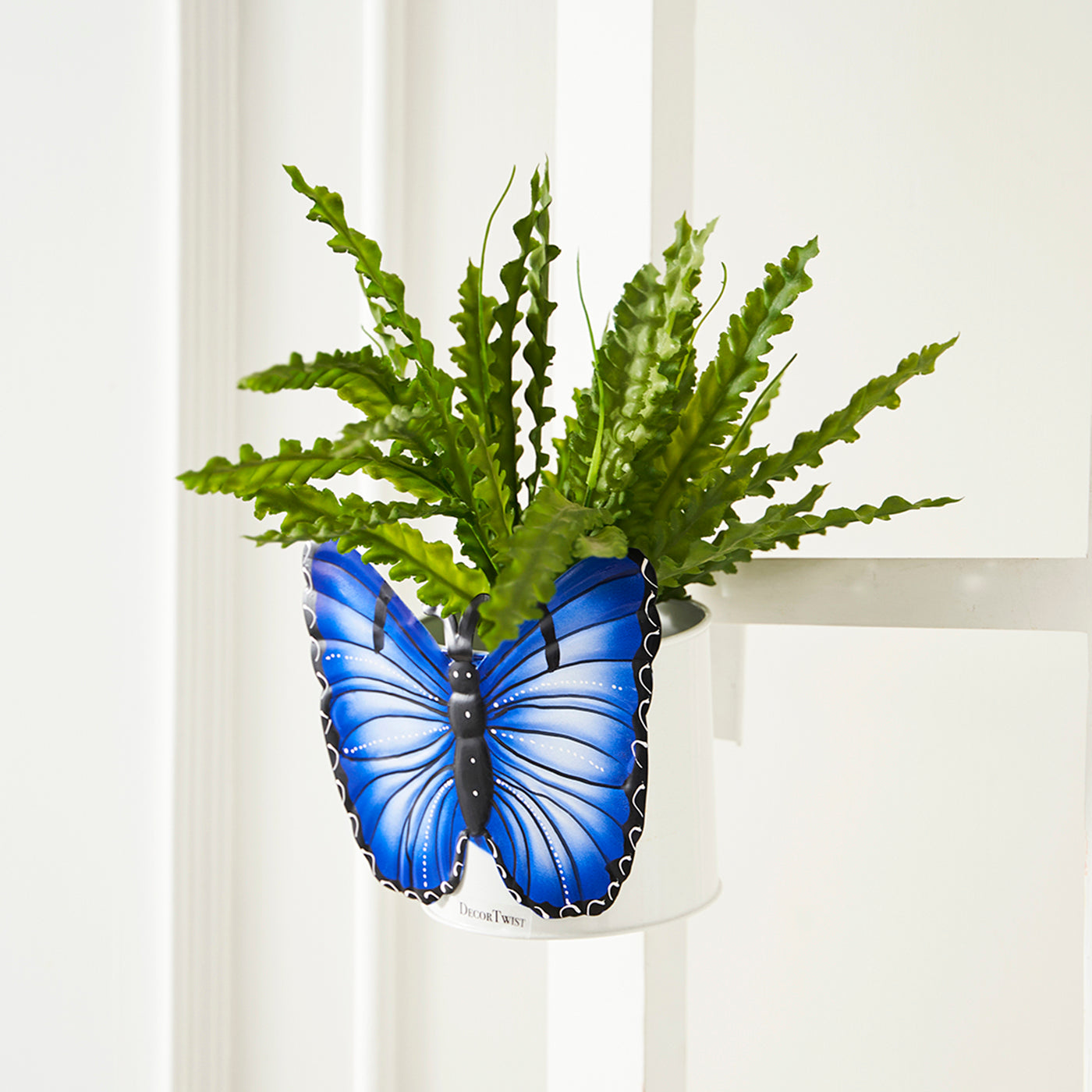 Butterfly Metal Hanging Planter for Plants Railing Flower Pot for Balcony Indoor Outdoor Hanging Pots for Plants Home Office Decor Garden Interior Balcony Decoration Set of 3