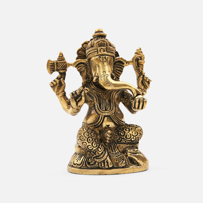 Brass Superfine Ganesh And Lakshmi Idol Set