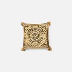 Brass Superfine Square Traditional Pooja Chowki/Stool/Stand - Extra Small