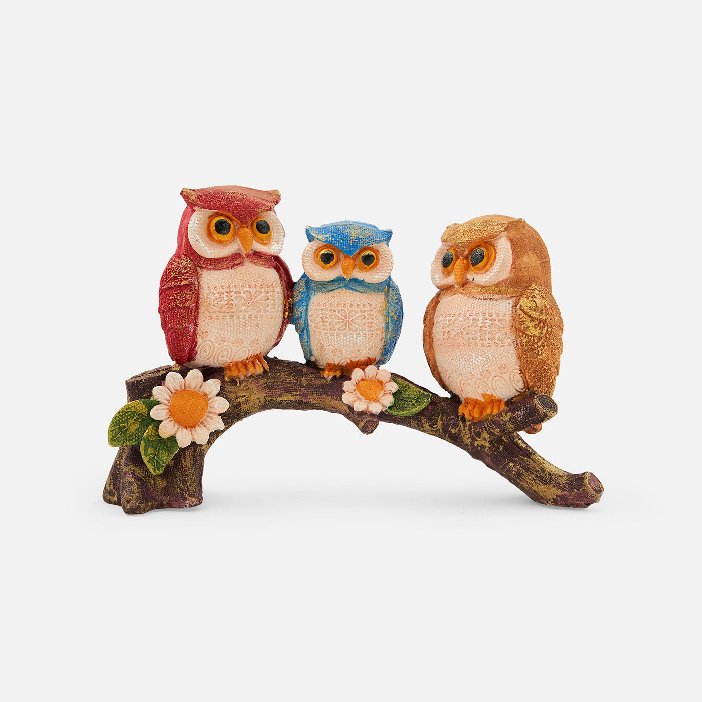 Enchanting Family Owl Statue Showpiece