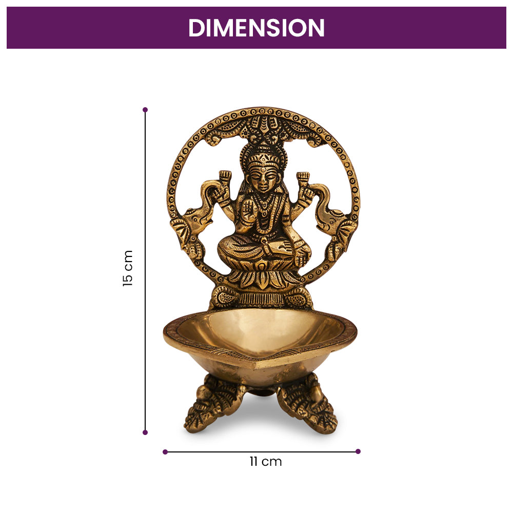 Brass Decorative Goddess Laxmi Diya With Stand