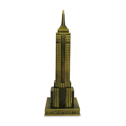 Metal New York City Empire State Building Statue Decorative Showpiece for Home Decor (Gold)