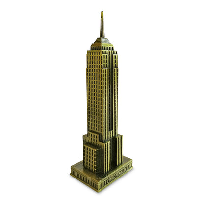 Metal New York City Empire State Building Statue Decorative Showpiece for Home Decor (Gold)