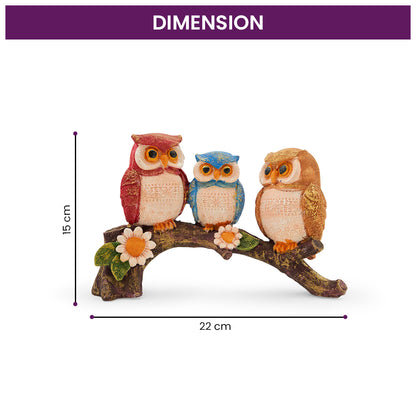 Enchanting Family Owl Statue Showpiece