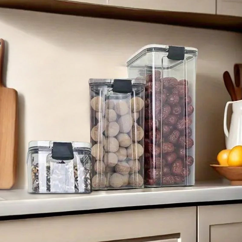 Airtight Food Storage Containers Set of 3 BPA-Free, for Pantry, Snacks, Spices & Kitchen Items