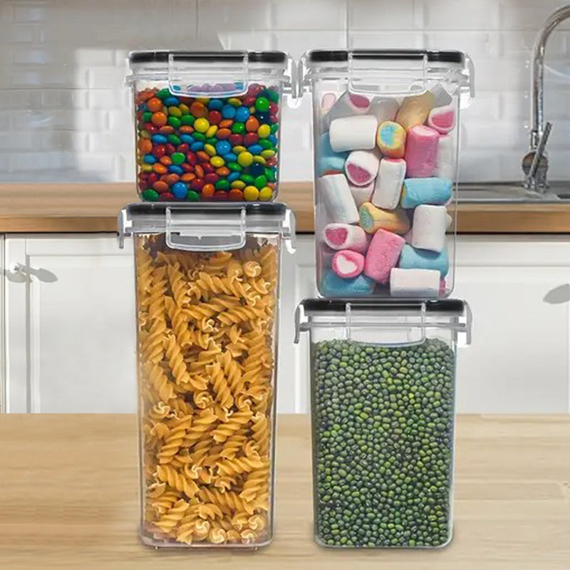 Airtight Food Storage Containers Set of 4 BPA-Free, for Pantry, Snacks, Spices & Kitchen Items