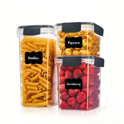 Airtight Food Storage Containers Set of 3 BPA-Free, for Pantry, Snacks, Spices & Kitchen Items