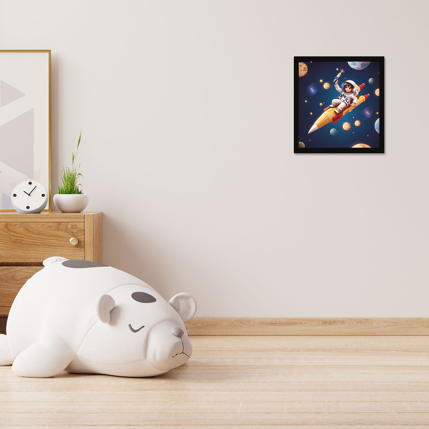 Astronaut Printed Wall Frame for Wall Decoration Wall Poster Frame for Kids Bedroom Living Room Home Decor Gift for Birthday Kids Boys and Girls