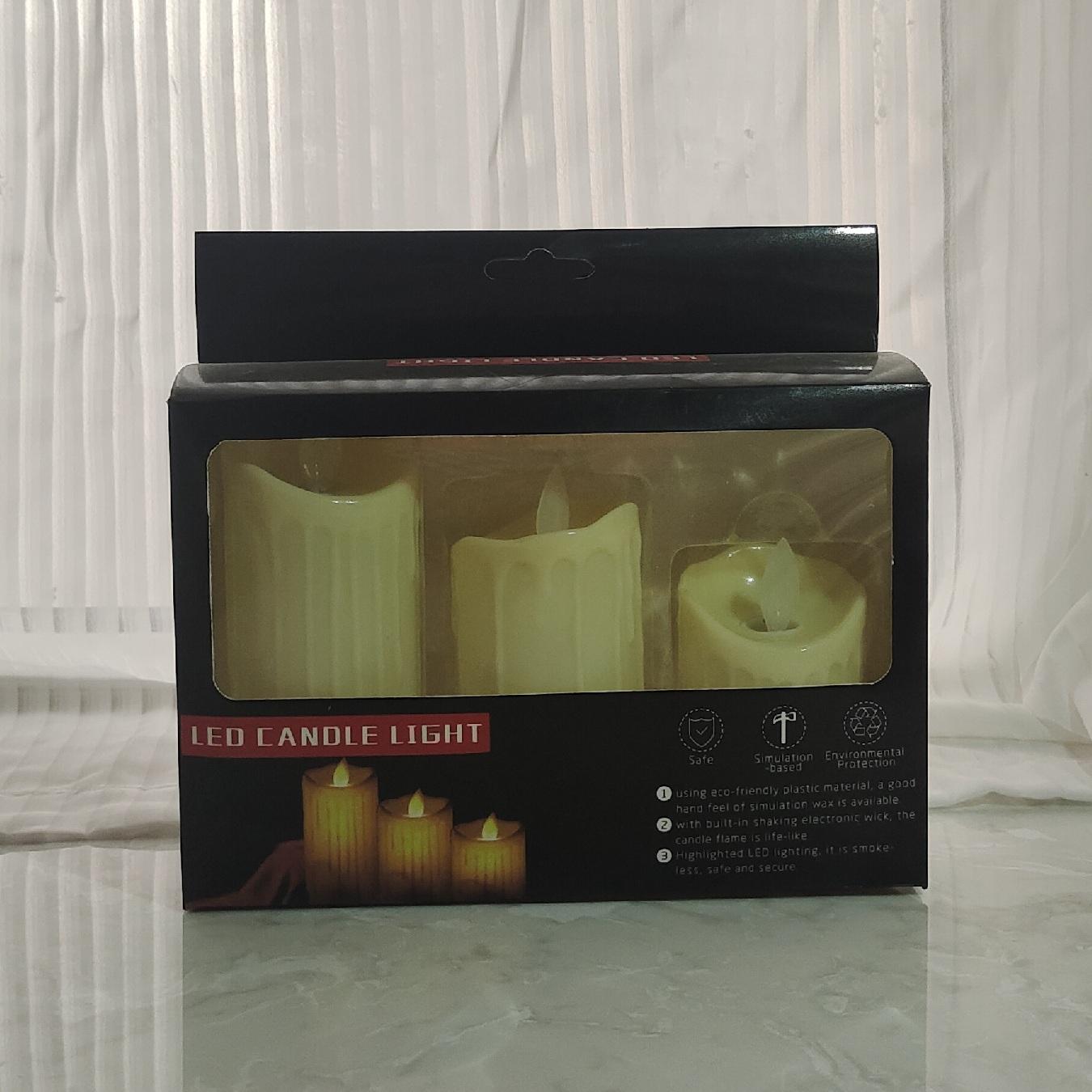 Battery Powered Plastic Dancing Flame Flameless LED Pillar Candles