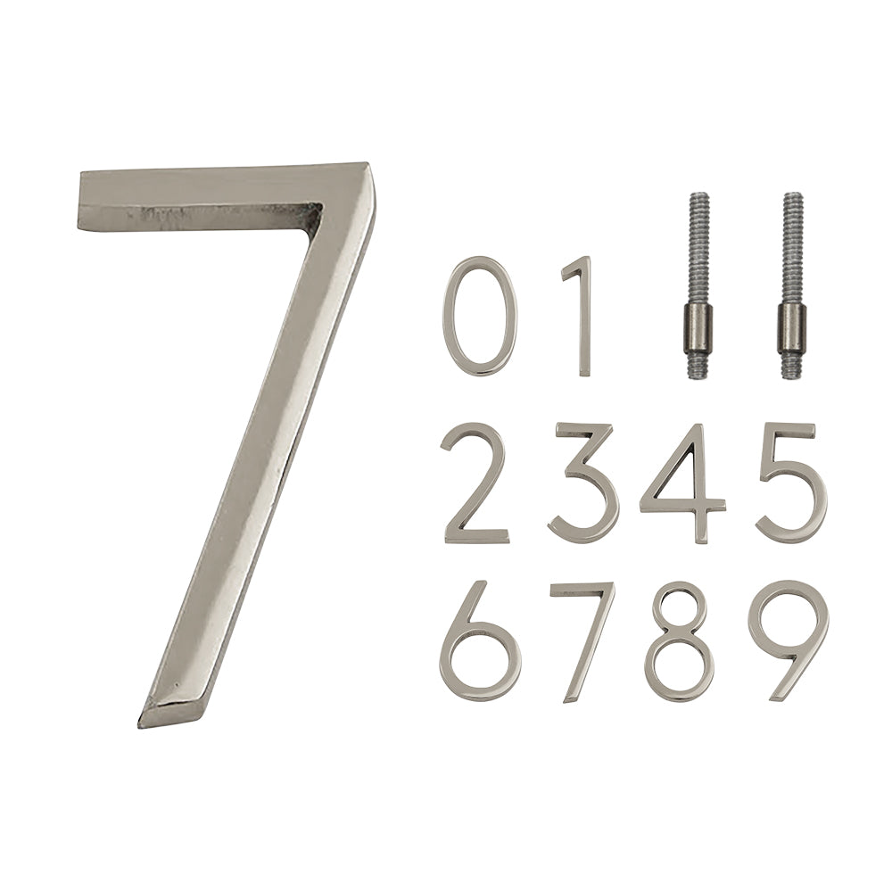 Modern Silver House Numbers - AURELE 4"