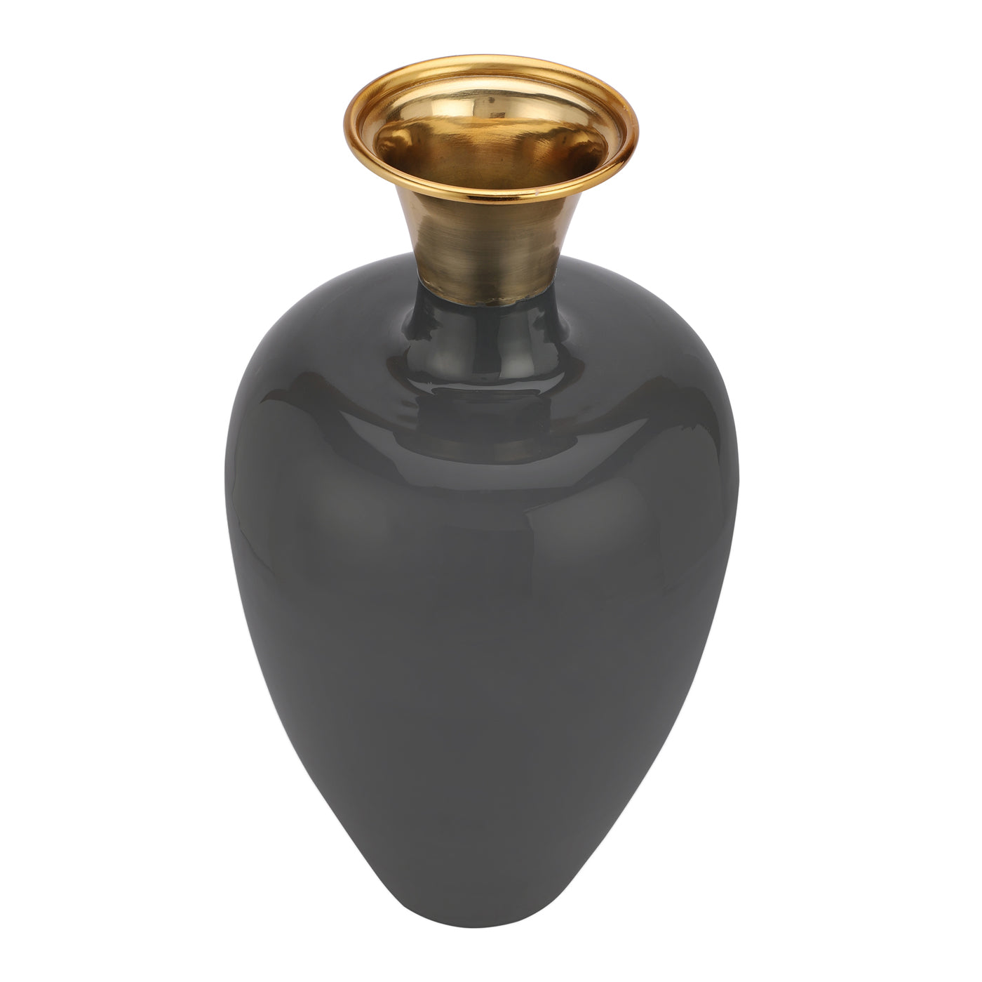 "Urn Deidra" dim grey Brass  Vase