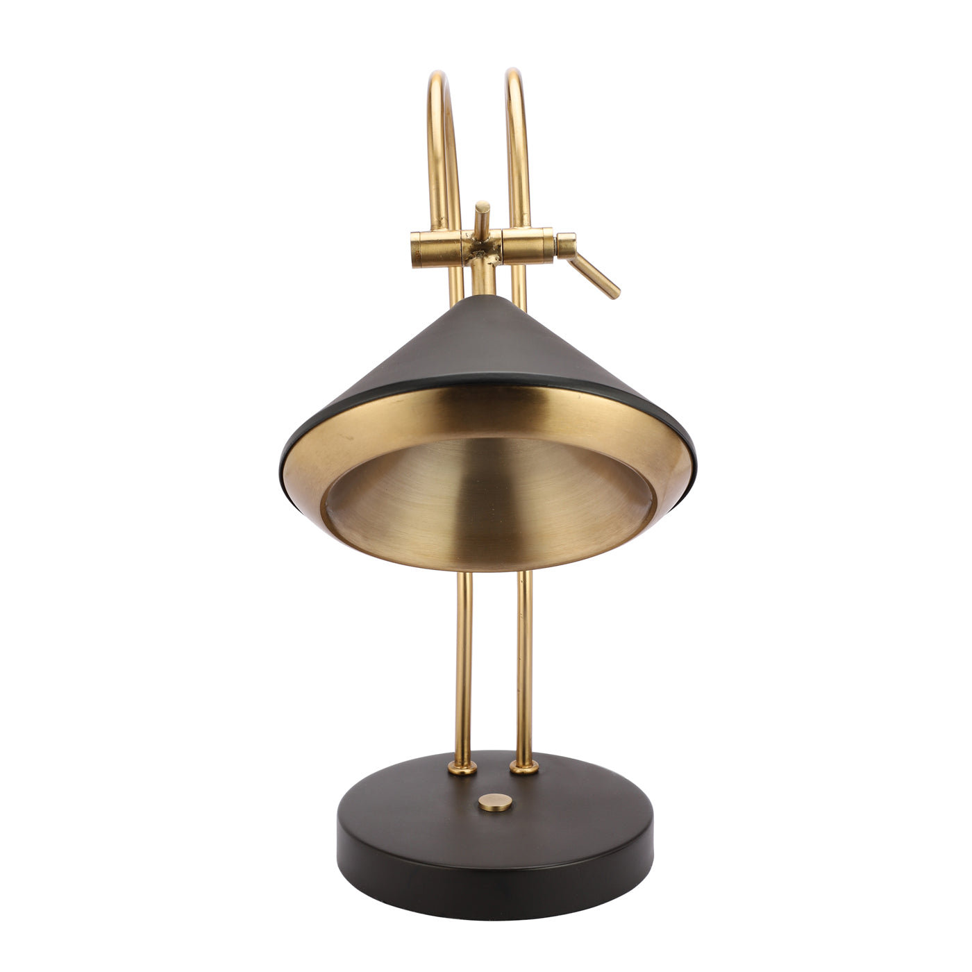 The "Shelby" Adjustable Table lamp in Black and Gold Finish