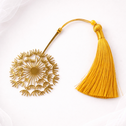 Brass Bookmarks Handcrafted Flower Design Gold Bookmark with Tassel Gift for Teachers, Readers , Book Lovers, Student
