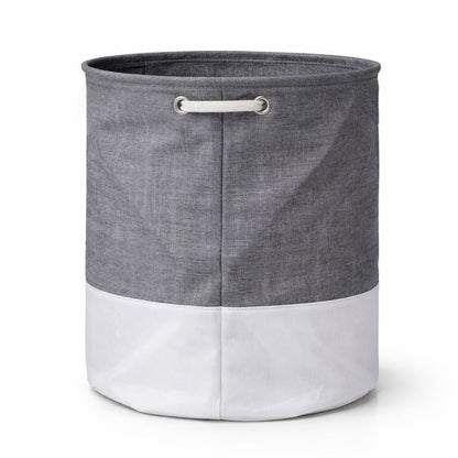 Foldable Laundry Basket for Clothes (Grey + White | Washing Graphic)