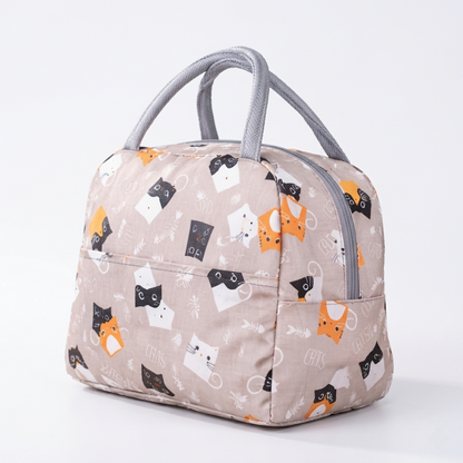 DecorTwist Insulated Lunch Bag for Office & School | Reusable Fabric Tiffin Carry Bag | Lightweight & Leak Resistant