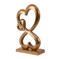 Brings Gold Family Heart Sculpture showpiece