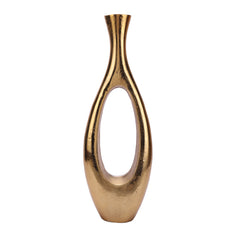 Oblong Vase in Raw Gold Finish Large Size