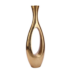 Oblong Vase in Raw Gold Finish Large Size