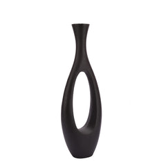 Oblong Vase in Raw Black Finish Small Size
