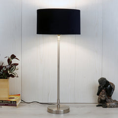 The "Large Silver MJ  Lamp" with Grey velvet shade by Deor de Maison