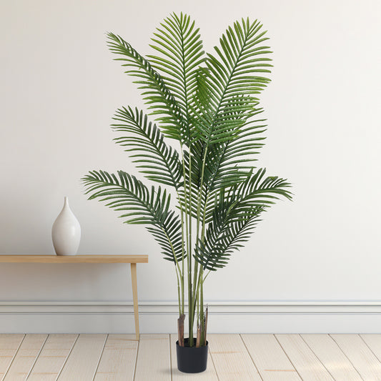 Artificial Areca Palm Plants for Indoor & Outdoor with pot for Interior Decor/Home Decor/Office Décor (150 cm Tall, Multicolor)