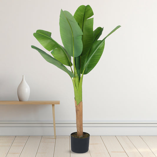 Decoration Artificial Banana Plants for Indoor & Outdoor with pot (120 cm Tall, Multicolor)