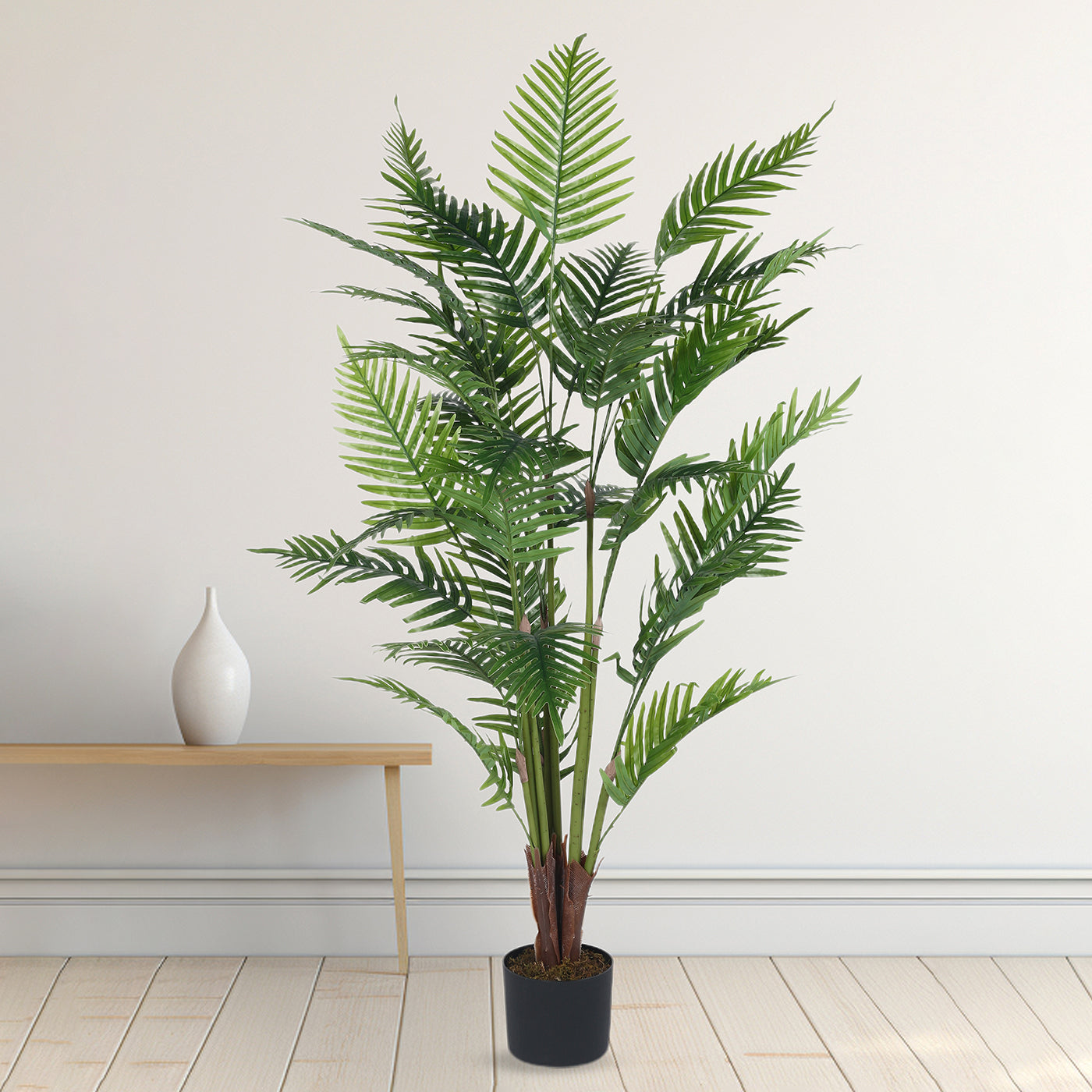 Artificial Areca Palm Plants for Indoor & Outdoor with pot (135 cm Tall, Multicolor)