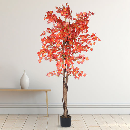 Artificial Maple Plants for Indoor & Outdoor with pot for Interior Decor/Home Decor/Office Décor (160 cm Tall, Multicolor)