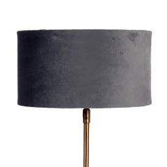The "Large Gold MJ  Lamp" with Grey velvet shade