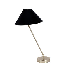 The "Small Silver MJ  Lamp" with Blue velvet shade