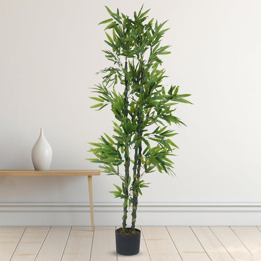 Artificial Bamboo Plants for Indoor & Outdoor with pot for Interior Decor/Home Decor/Office Décor (150 cm Tall, Multicolor)