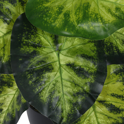 Artificial PVC Big Leaves Plants for Indoor & Outdoor with pot (12 Leaves, 55 cm Tall, Multicolor)